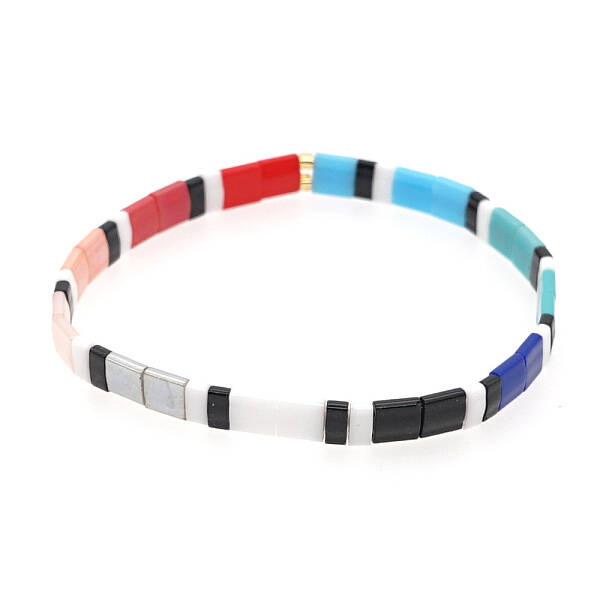 Rainbow Bohemian Style Glass Beads Stretch Bracelets