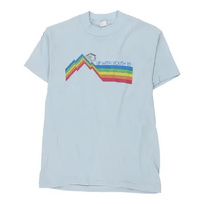 Age 11-12 Tko Graphic T-Shirt - Medium Blue Cotton