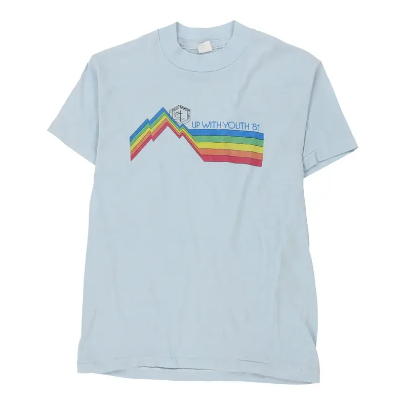 Age 11-12 Tko Graphic T-Shirt - Medium Blue Cotton