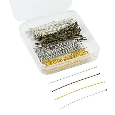 160Pcs 4 Colors Brass Flat Head Pins