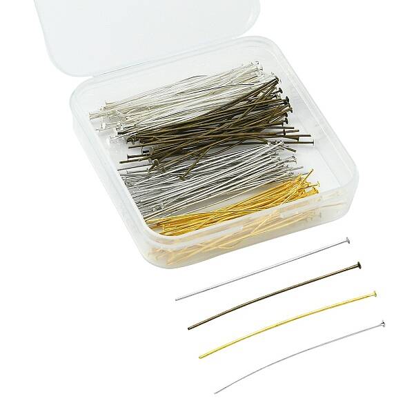 160Pcs 4 Colors Brass Flat Head Pins