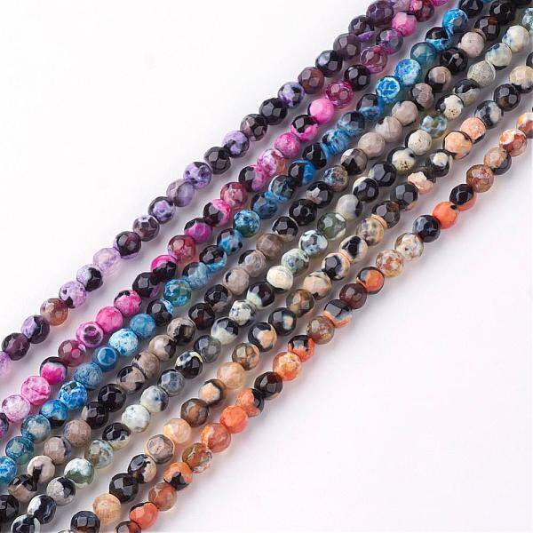 Natural Fire Crackle Agate Bead Strands