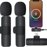Wireless Lavalier Microphone, Mini Wireless Clip-on Microphone, Rechargeable Lapel Microphone for Recording, Live Streaming, ...