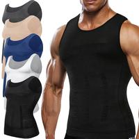 Menswear Sleeveless Plain Body Tummy Control Shaper Comfy Sports Vest Shapewear Breathable Workout Tank Tops undershirt for A...