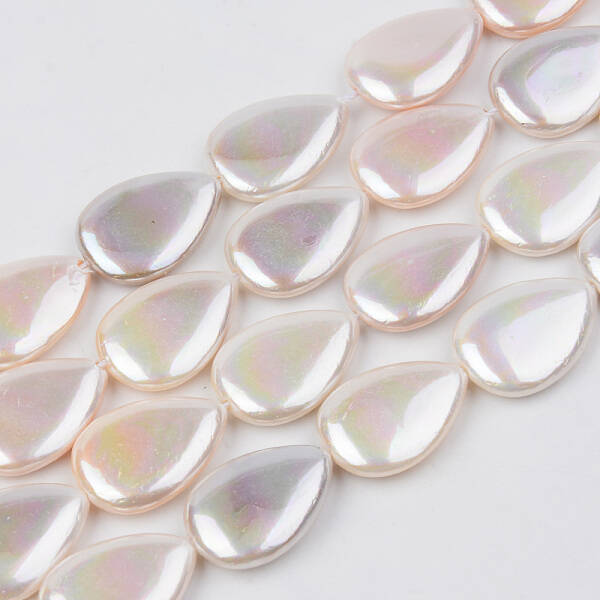 Electroplate Natural Freshwater Shell Beads Strands