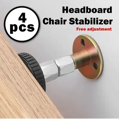 4 Counts Adjustable Threaded Headboard Stoppers Fixer, Anti-Rattle Headboard Tool, Quick Installation