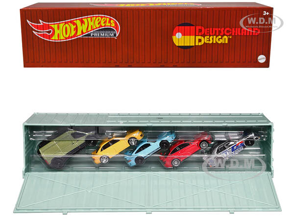 2022 Deutschland Design 5 piece Set with Container Car Culture Series Diecast Model Cars by Hot Wheels