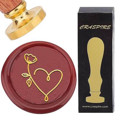 Brass Wax Seal Stamp with Wood Handle
