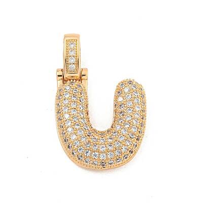 Brass Micro Pave Clear Cubic Zirconia Pendants
