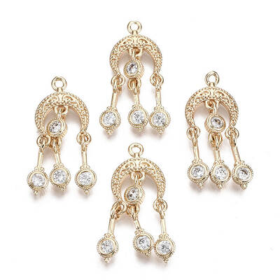 Brass Micro Pave Cubic Zirconia Pendants