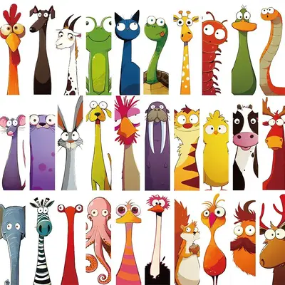 Cartoon Animal Pattern Bookmark, 30pcs/set Cute Funny Bookmark, Reading Page Bookmark, Stationery Supplies for Students, Crea...