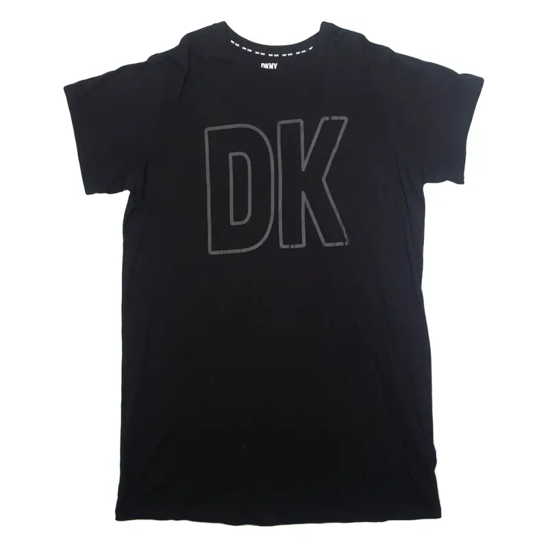 DKNY Womens T-Shirt Dress Black Short Sleeve Knee Length XL