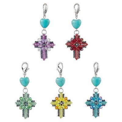 Cross Glass & Resin Pendant Decoration