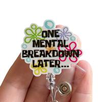 Glitter My Badge Funny mental breakdown badge reel for nurse and hospital workers. Badge clip Badge pull - Retractable swivel...