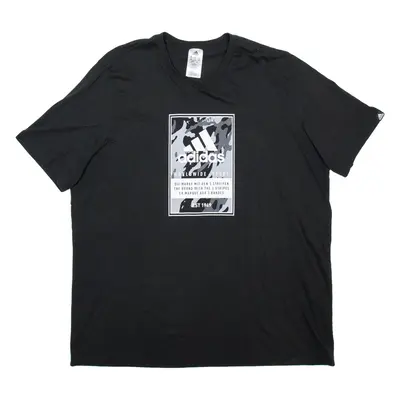 ADIDAS Mens T-Shirt Black 2XL