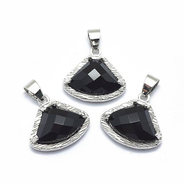 Natural Dyed & Heated Black Agate Pendants