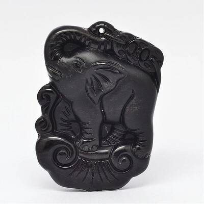 Natural Obsidian Large Cameo Pendants