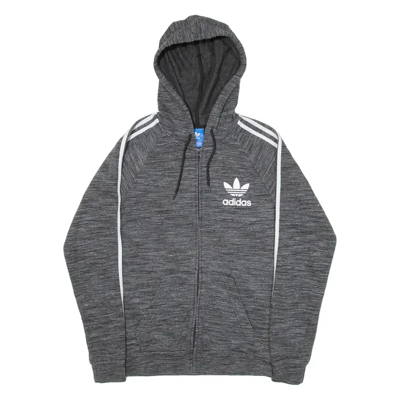 ADIDAS Mens Grey Hoodie Full Zip S