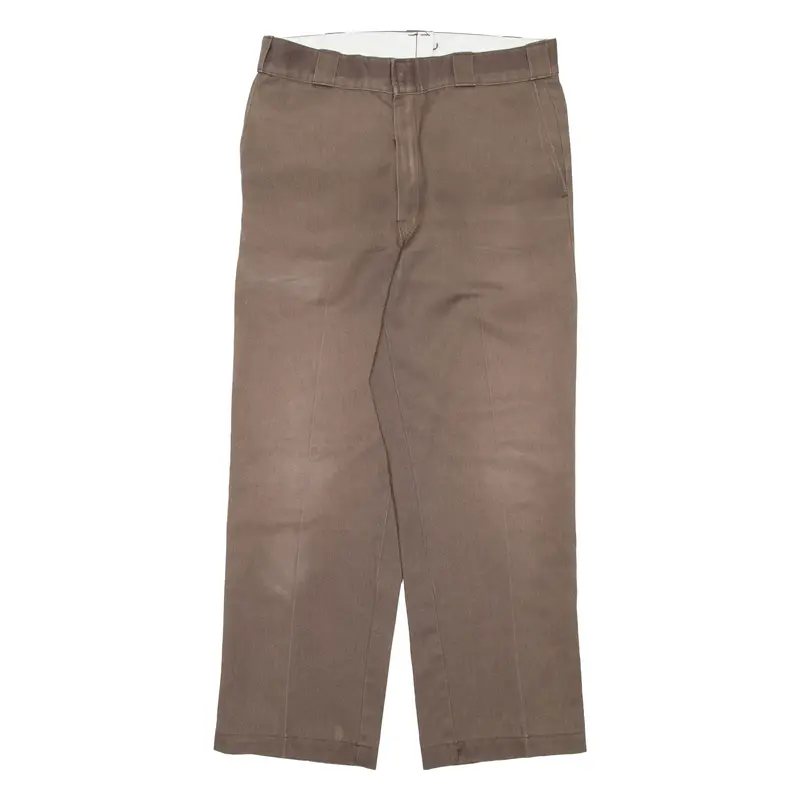 DICKIES Mens Trousers Brown Regular Straight W34 L29