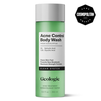 Geologie Acne Control Body Wash | Fresh Eucalyptus | 2% Salicylic Acid + 1.5% Glycolic Acid | Clears Body Acne & Prevents Bre...