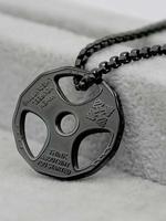 Men's Fashion Dumbbell Charm Pendant Necklace, Gym Workout Sports Matching Necklace Jewelry for Men, Casual Versatile Accesso...