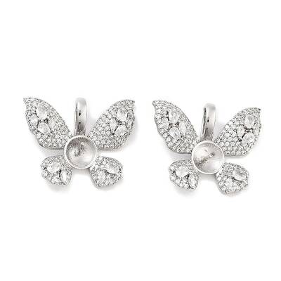 Brass Clear Cubic Zirconia Peg Bails