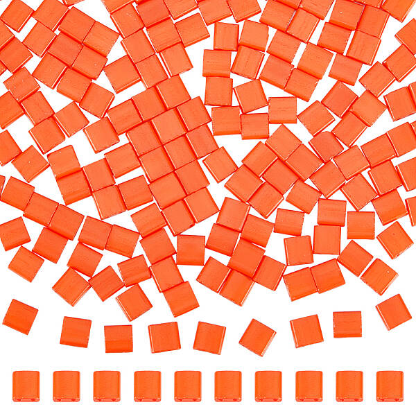 240Pcs 2-Hole Baking Paint Opaque Colours Glass Seed Beads
