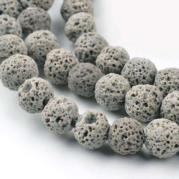 Synthetic Lava Rock Round Beads Strands