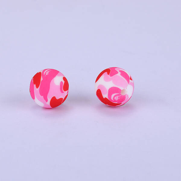 Printed Round Silicone Focal Beads