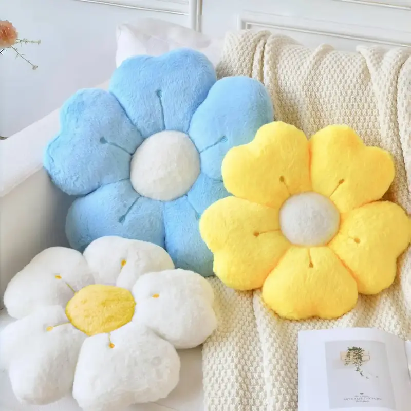 Flower Pillow, Flower Shaped Pillow Decorative Throw Pillows for Bed Couch, Cute Daisy Pillow Dorm Decor Floor Seating Cushio...