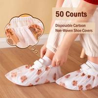 50 counts Disposable Thickened Cartoon Shoe Covers,Home Indoor Non-slip Anti-dirty Foot Cover, Breathable Foot Covers for Sho...