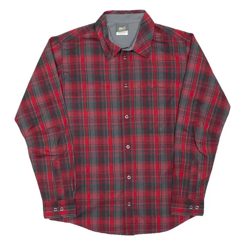 JACK WOLFSKIN Mens Flannel Shirt Red Check Long Sleeve M