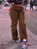Denim Cargo Pants for Women - Trendy Street - Style with Ample Pockets Baggy Jeans Curvy Brown baggy jeans