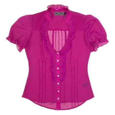 GUESS Womens Blouse Shirt Purple V-Neck S