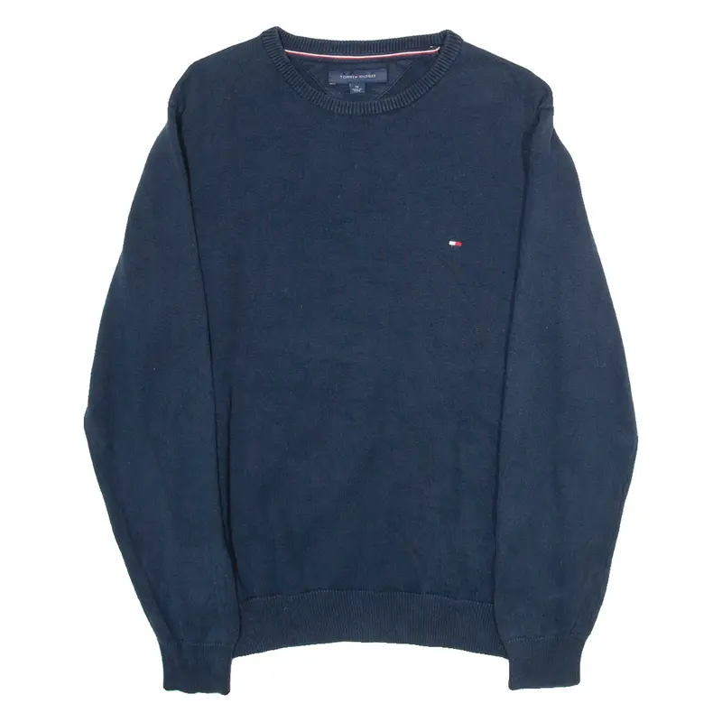 TOMMY HILFIGER Mens Jumper Blue Tight Knit M