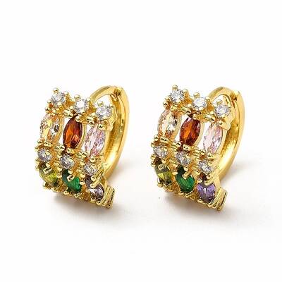 Rack Plating Brass Micro Pave Cubic Zirconia Leverback Earrings