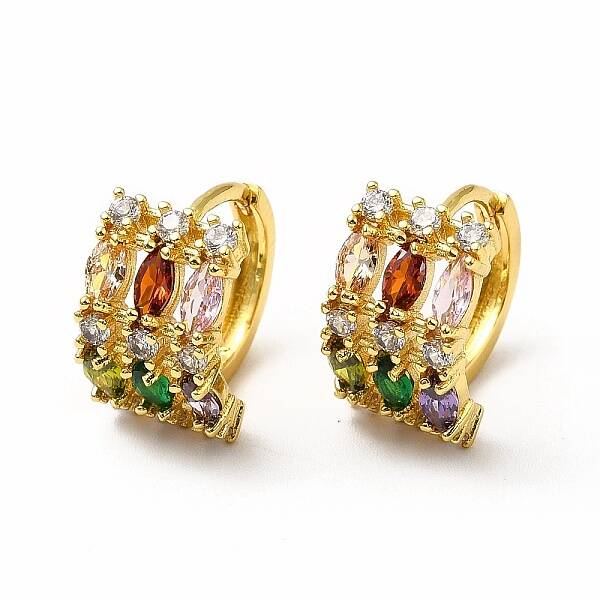 Rack Plating Brass Micro Pave Cubic Zirconia Leverback Earrings