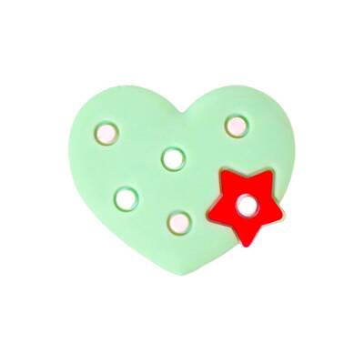 Heart with Star Food Grade Eco-Friendly Silicone Focal Beads