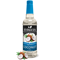Syruvia Sugar-Free Coconut Syrup - 25.4 fl oz Premium Coffee Flavoring. 0 Calories, Kosher, & Gluten-Free. Ideal for Drinks, ...