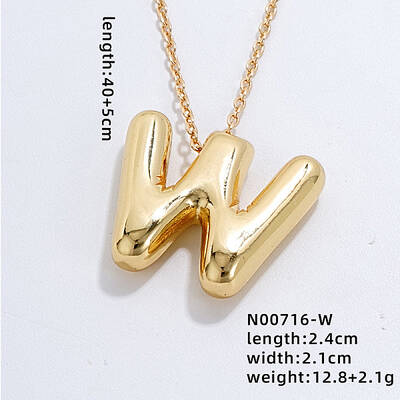Stainless Steel Party Balloon Letter Pendant Cable Chain Necklaces for Women