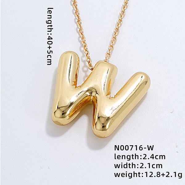 Stainless Steel Party Balloon Letter Pendant Cable Chain Necklaces for Women