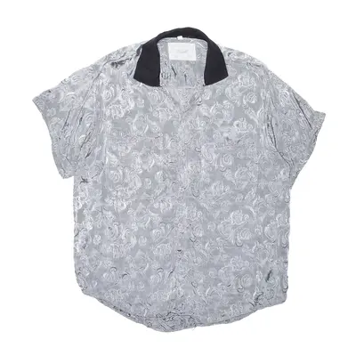 INDIANA REPUBLIC Grey Crazy Pattern Short Sleeve Shirt Mens M
