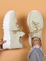 Summer Fashionable Lace Up Low Top Sneakers, Lightweight Breathable Comfortable Sports Running Shoes for Gym Exercise & Daily...