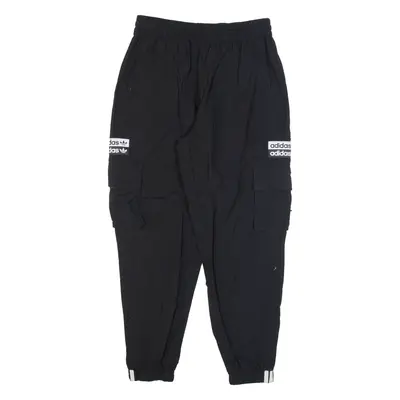 ADIDAS Womens Track Pants Black Nylon Tapered M W28 L28