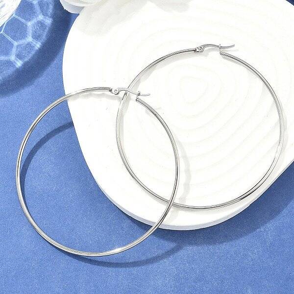 Tarnish Resistant 304 Stainless Steel Big Hoop Earrings