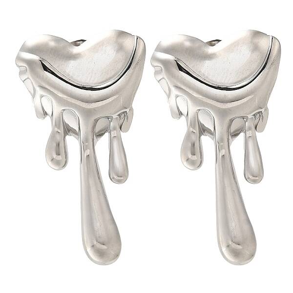 304 Stainless Steel Heart Stud Earrings