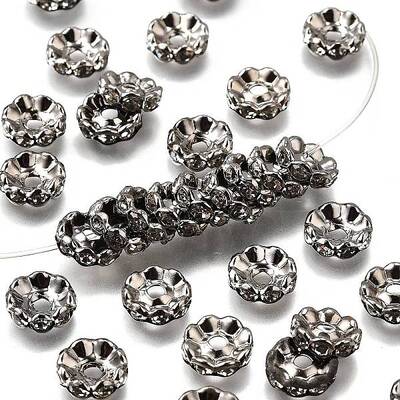 Brass Grade A Crystal Rhinestone Spacer Beads