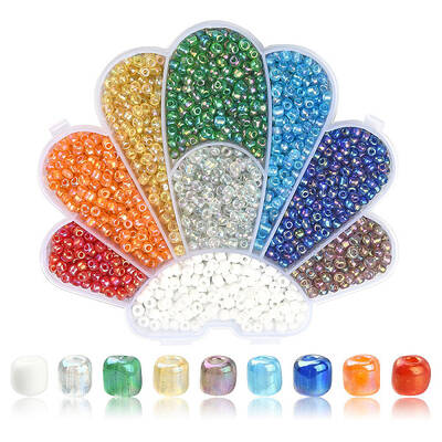 1730Pcs 9 Style 6/0 Round Glass Seed Beads