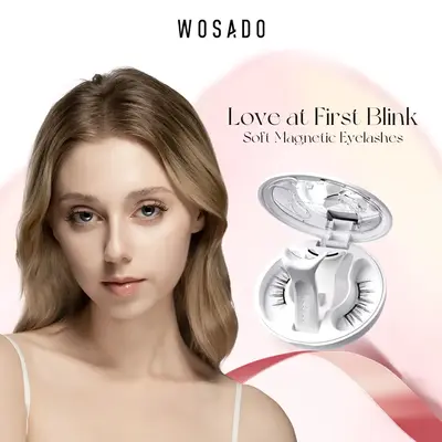 WOSADO Soft Magnetic Eyelashes All-in-One Kit with Applicator, Reusable Magnetic Lashes without Eyeliner, Glue-free False Las...