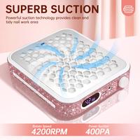 Professional Nail Dust Collector Cordless, Portable Powerful Dust Suction Machine Manicure Pedicure Tool for Acrylic Nails Po...